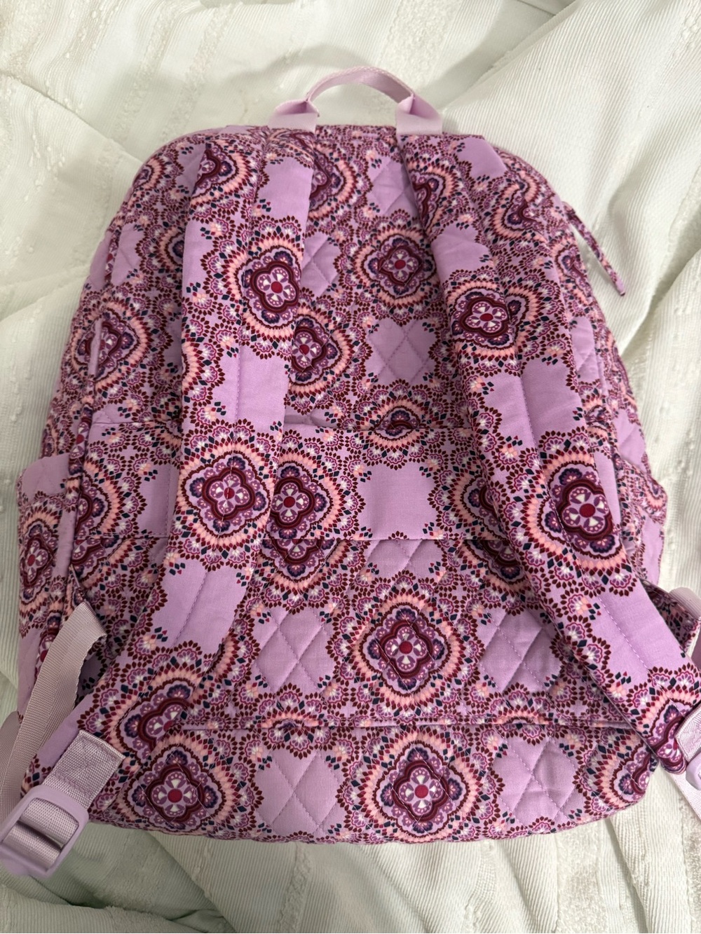 Vera Bradley Quilted Lavender and Plum Medallion Backpack - Picture 2 of 3